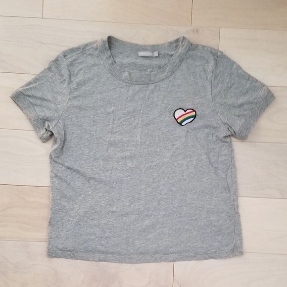 Bershka Tops - Bershka crop top rainbow heart patch